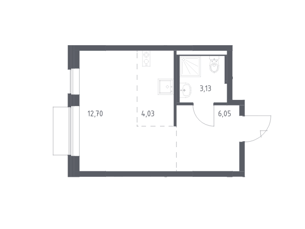 Продаётся студия, 25.91 м²