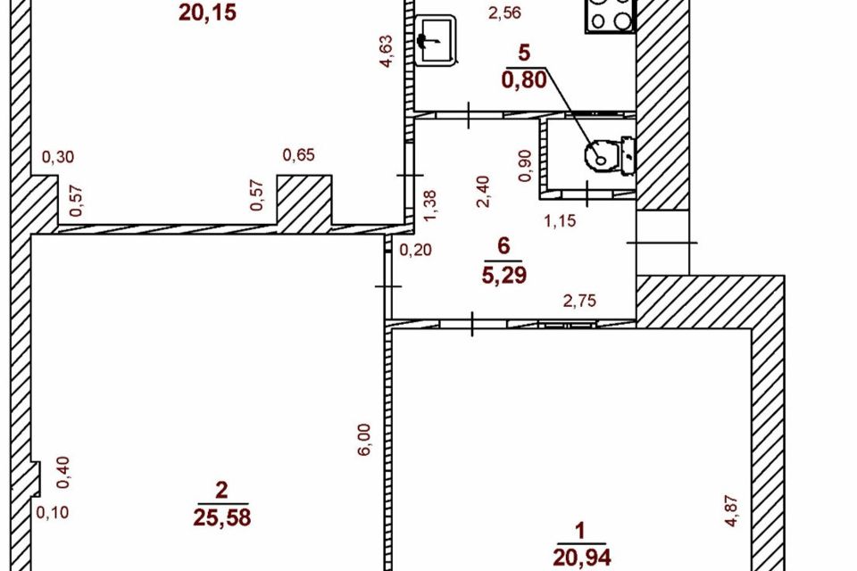 Продаётся 3-комнатная квартира, 81 м²