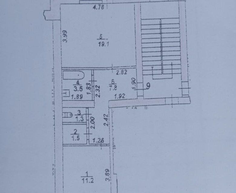 Продаётся 1-комнатная квартира, 44.7 м²