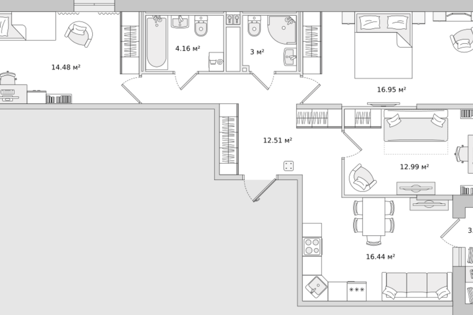 Продаётся 3-комнатная квартира, 79.7 м²