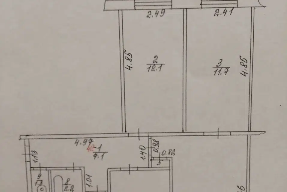 Продаётся 4-комнатная квартира, 65.9 м²