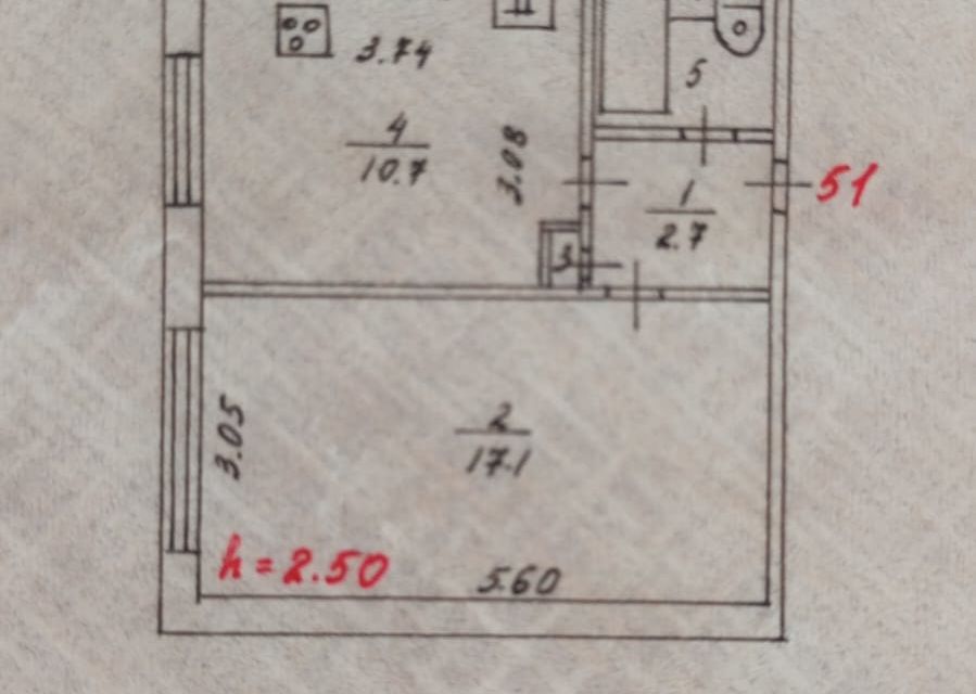 Продаётся 1-комнатная квартира, 35.5 м²