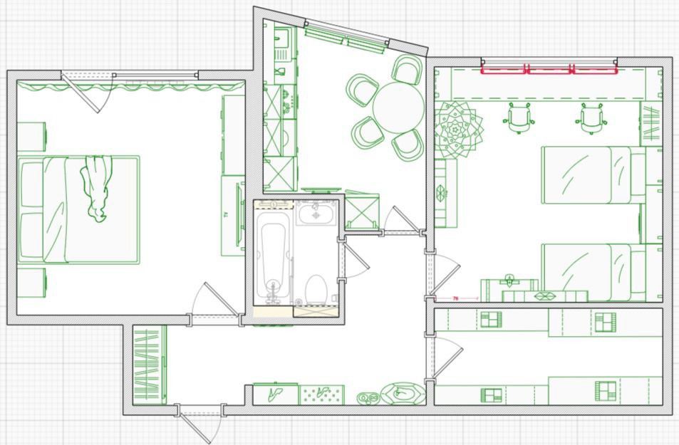 Продаётся 2-комнатная квартира, 62 м²
