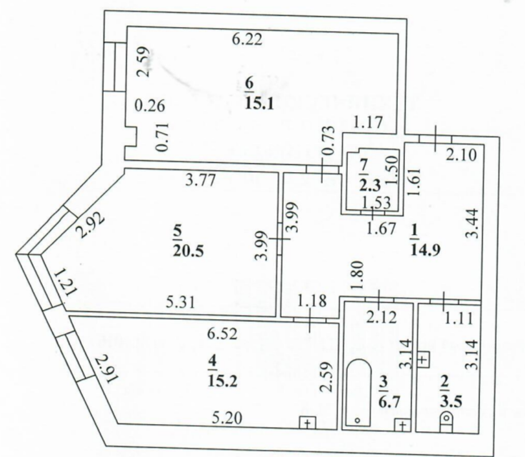 Продаётся 2-комнатная квартира, 78.2 м²