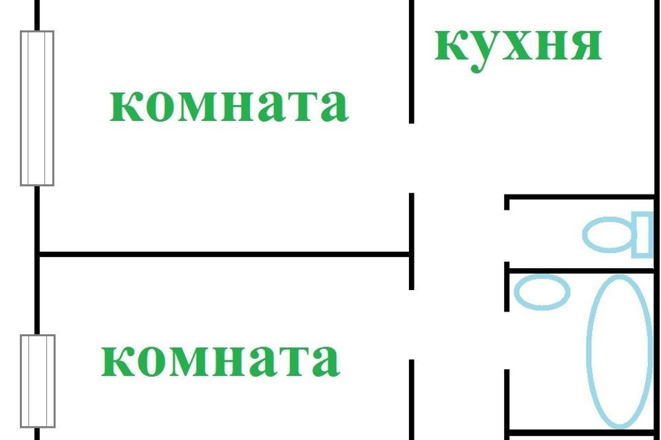 Продаётся 2-комнатная квартира, 52.1 м²