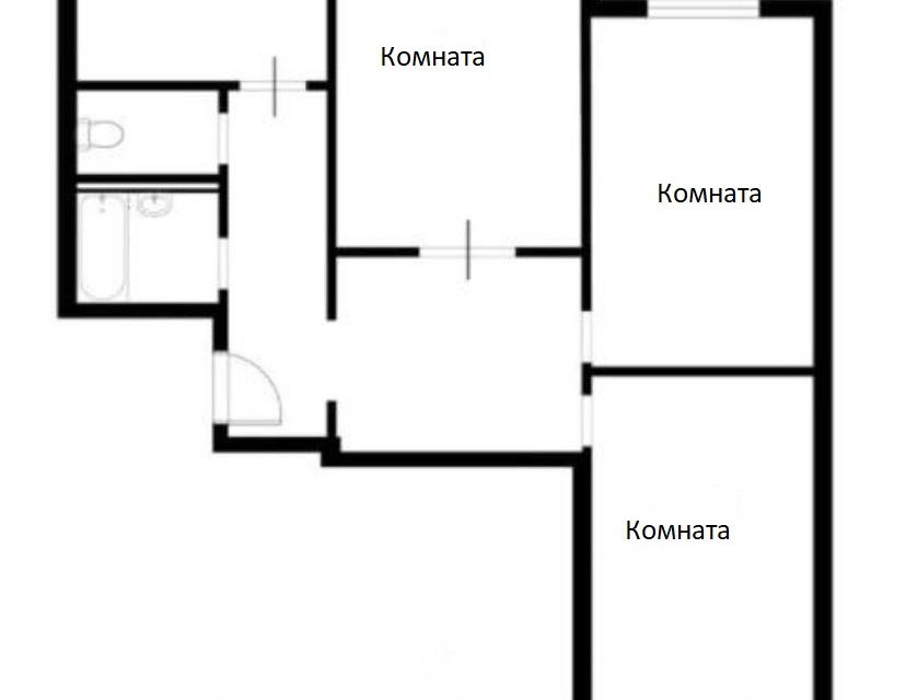 Продаётся 3-комнатная квартира, 75.6 м²