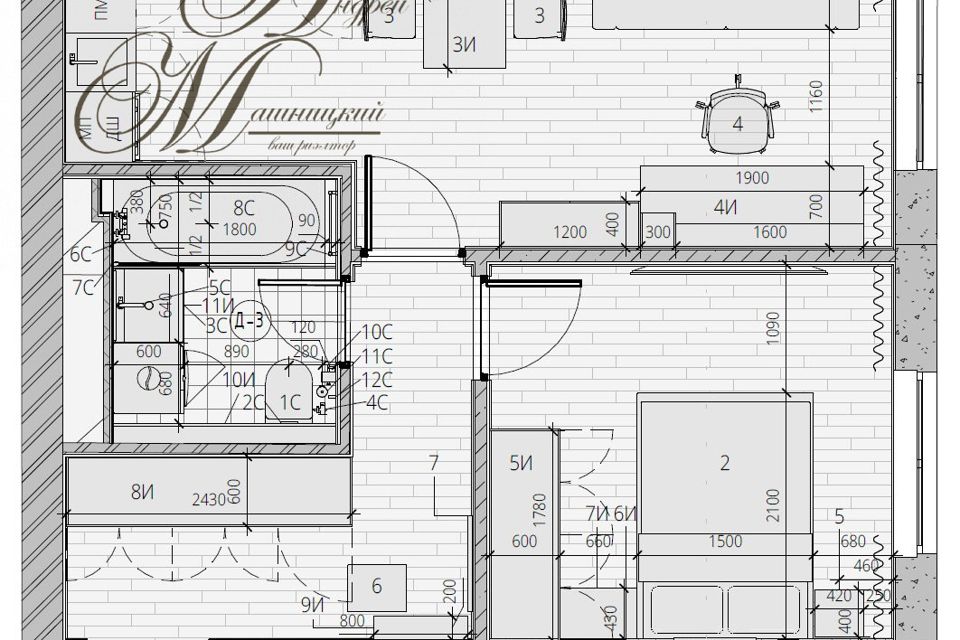 Продаётся 2-комнатная квартира, 43.7 м²
