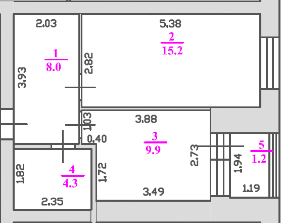 Продаётся 1-комнатная квартира, 38.6 м²