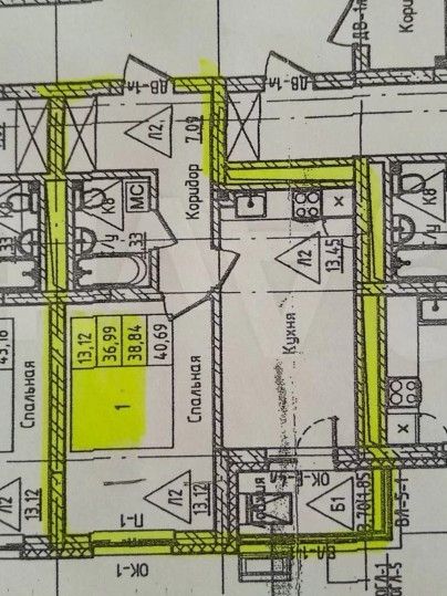 Продаётся 1-комнатная квартира, 40 м²