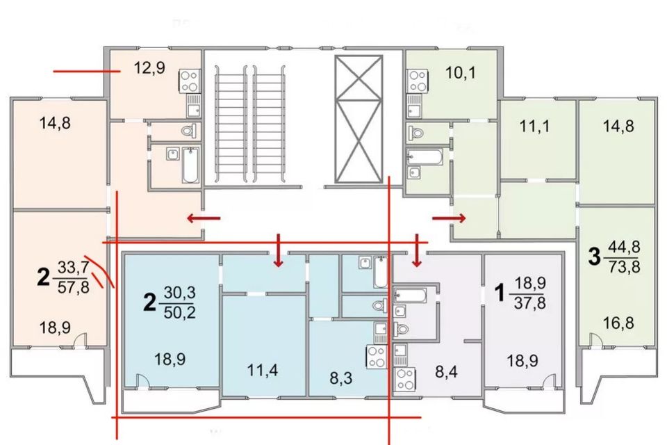 Продаётся 2-комнатная квартира, 51 м²