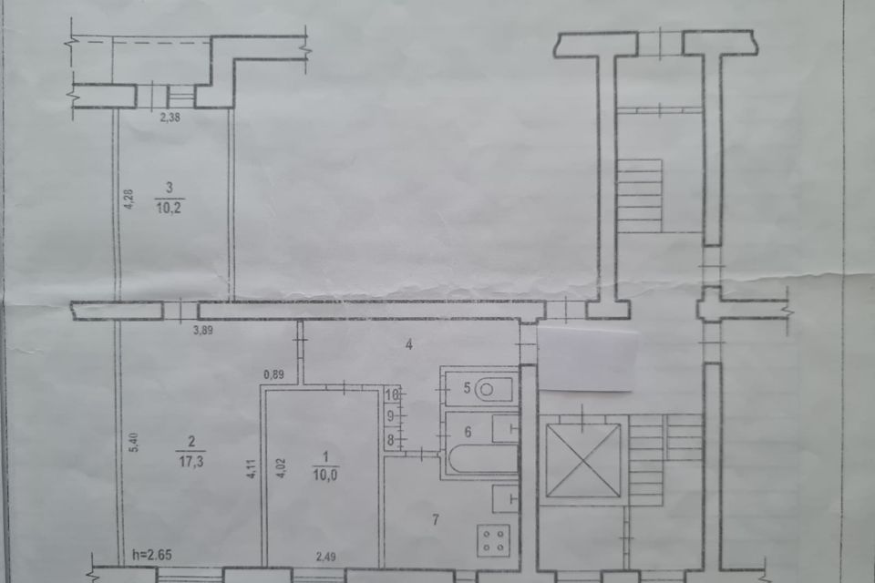 Продаётся 3-комнатная квартира, 55.1 м²