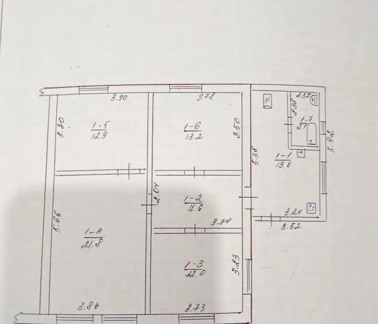 Продаётся 1-этажный дом, 83.2 м²