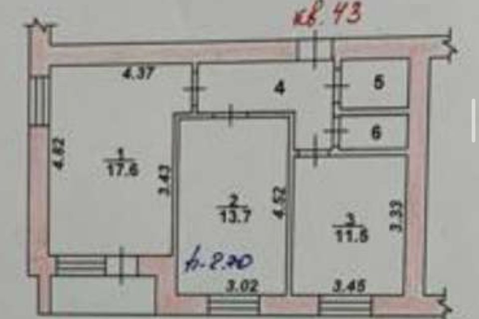 Продаётся 2-комнатная квартира, 54.2 м²