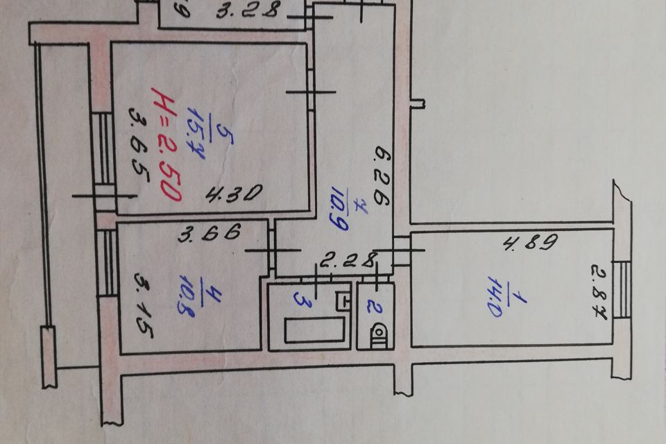 Продаётся 3-комнатная квартира, 66.7 м²