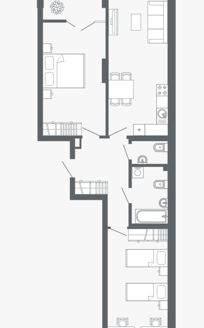 Продаётся 3-комнатная квартира, 76.7 м²