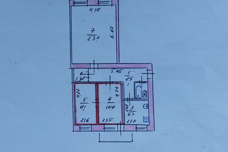Продаётся 3-комнатная квартира, 59.8 м²