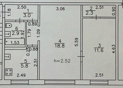 Продаётся 2-комнатная квартира, 44.4 м²