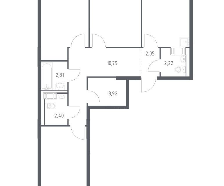 Продаётся 3-комнатная квартира, 77.81 м²