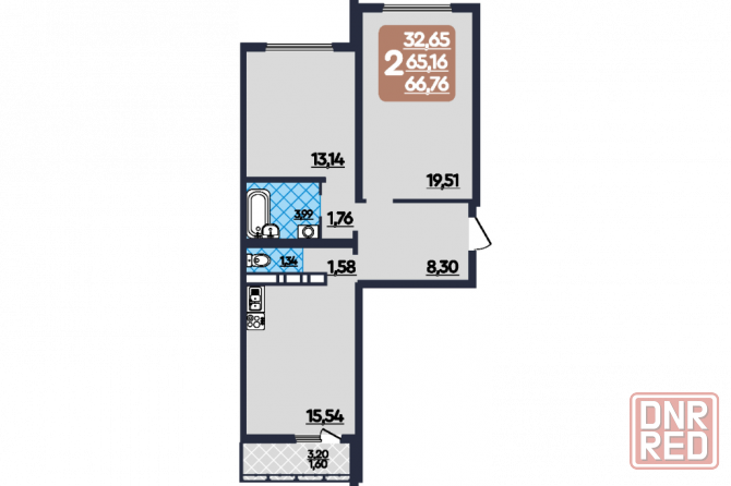 Продаётся 2-комнатная квартира, 67 м²