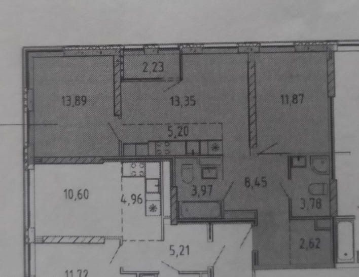 Продаётся 2-комнатная квартира, 65.36 м²