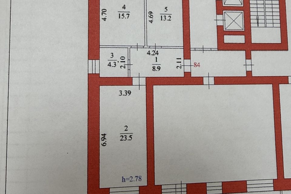 Продаётся 2-комнатная квартира, 65.6 м²
