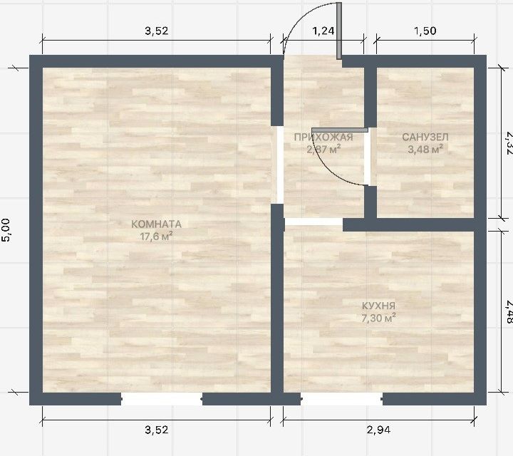 Продаётся 1-комнатная квартира, 28 м²