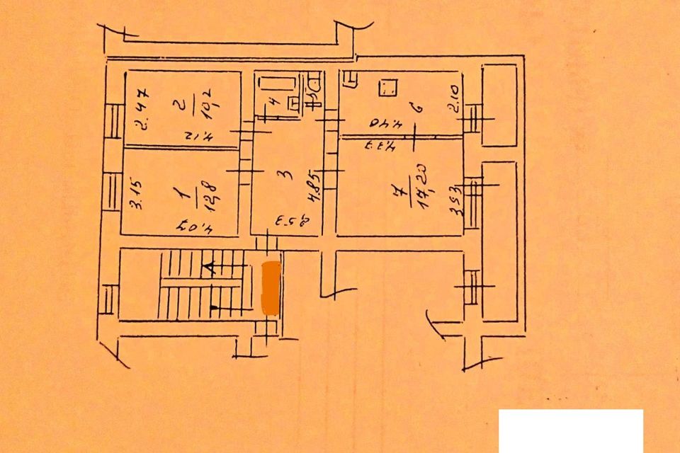 Продаётся 3-комнатная квартира, 64.4 м²