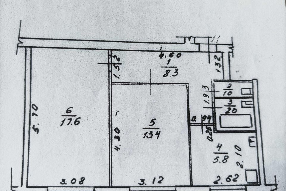 Продаётся 2-комнатная квартира, 46.6 м²