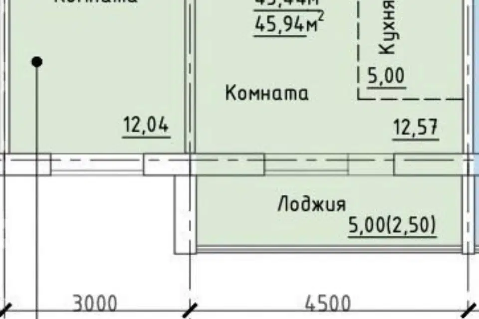 Продаётся 2-комнатная квартира, 45.6 м²