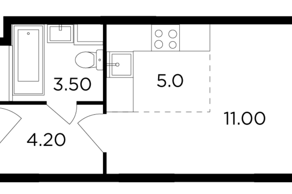 Продаётся студия, 23.7 м²