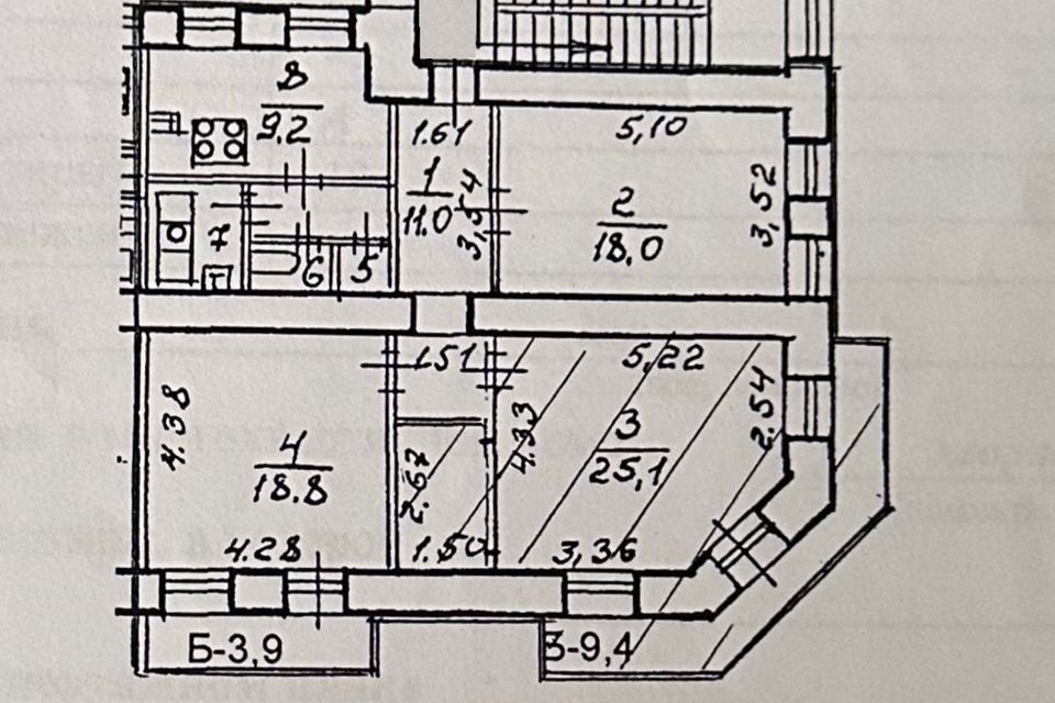 Продаётся 3-комнатная квартира, 87.5 м²