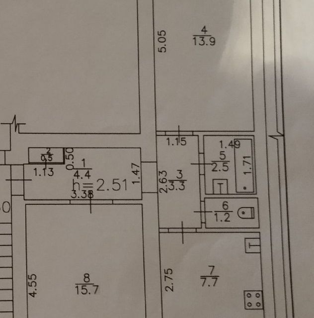Продаётся 2-комнатная квартира, 49.2 м²