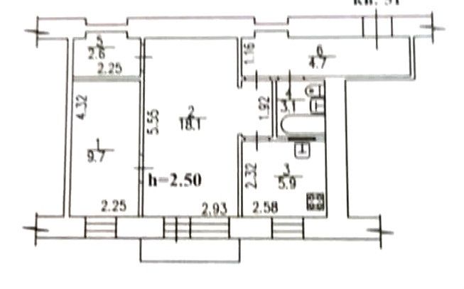 Продаётся 2-комнатная квартира, 44 м²