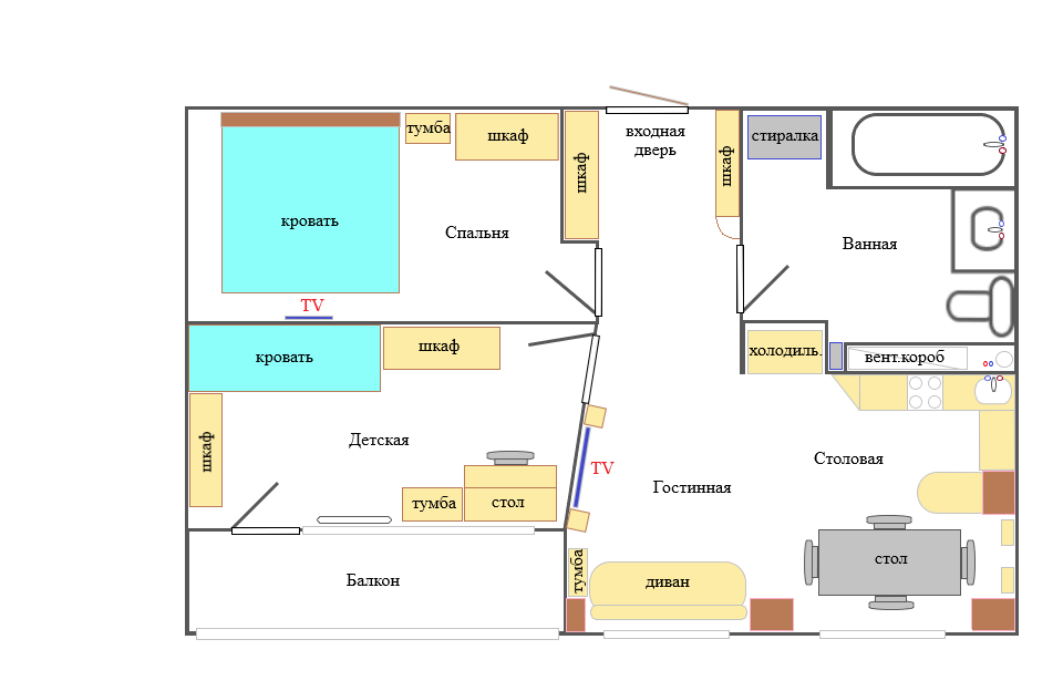 Продаётся 2-комнатная квартира, 56.3 м²