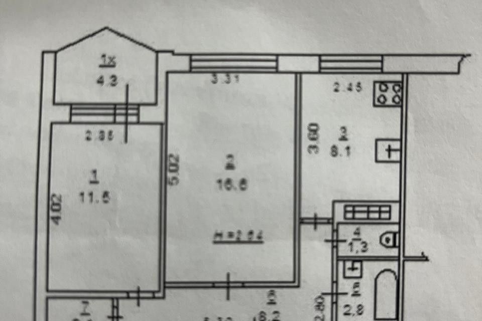 Продаётся 2-комнатная квартира, 50 м²