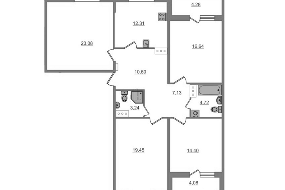 Продаётся 4-комнатная квартира, 119.92 м²