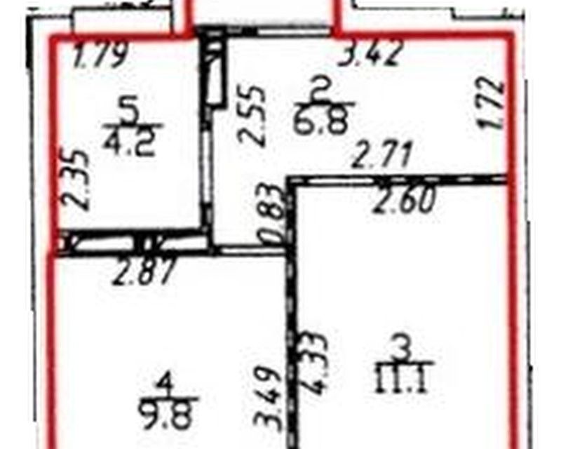 Продаётся 1-комнатная квартира, 43 м²