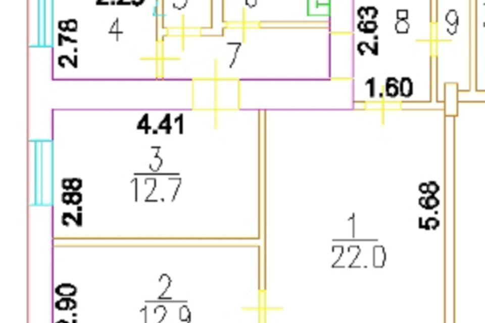 Продаётся 3-комнатная квартира, 68.8 м²