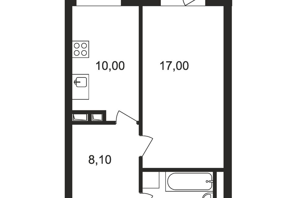 Продаётся 1-комнатная квартира, 40.3 м²