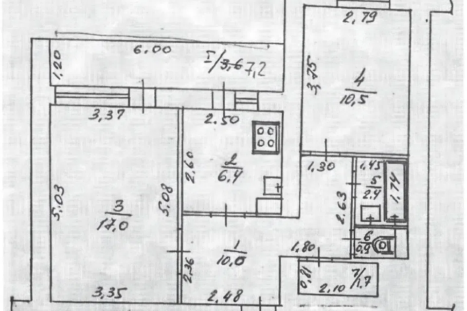 Продаётся 2-комнатная квартира, 56.2 м²