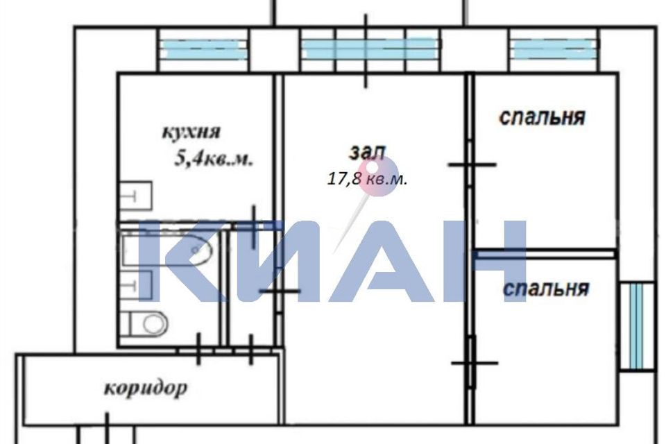 Продаётся 2-комнатная квартира, 43 м²