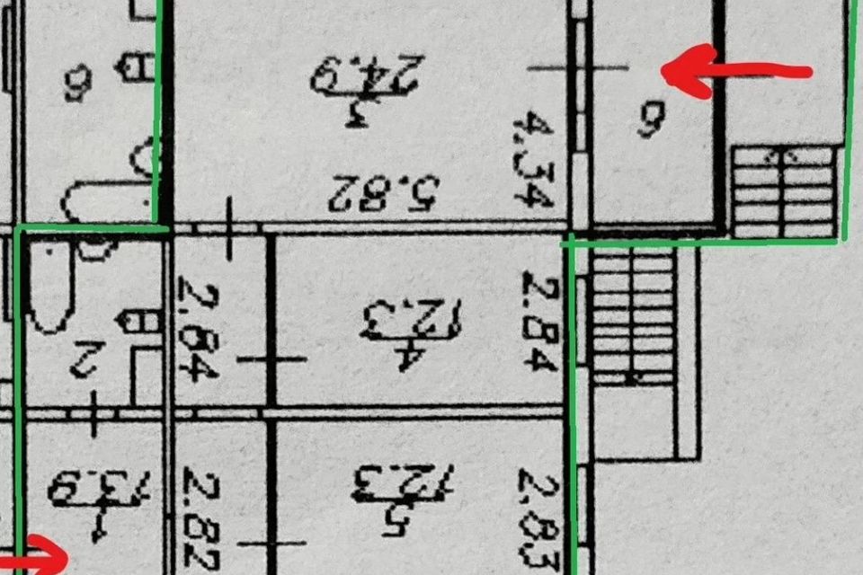 Продаётся 3-комнатная квартира, 68.8 м²