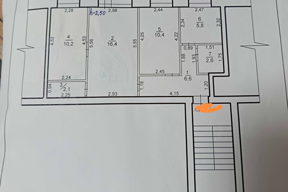 Продаётся 3-комнатная квартира, 54.9 м²
