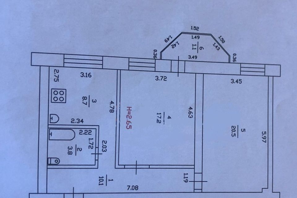 Продаётся 2-комнатная квартира, 60 м²