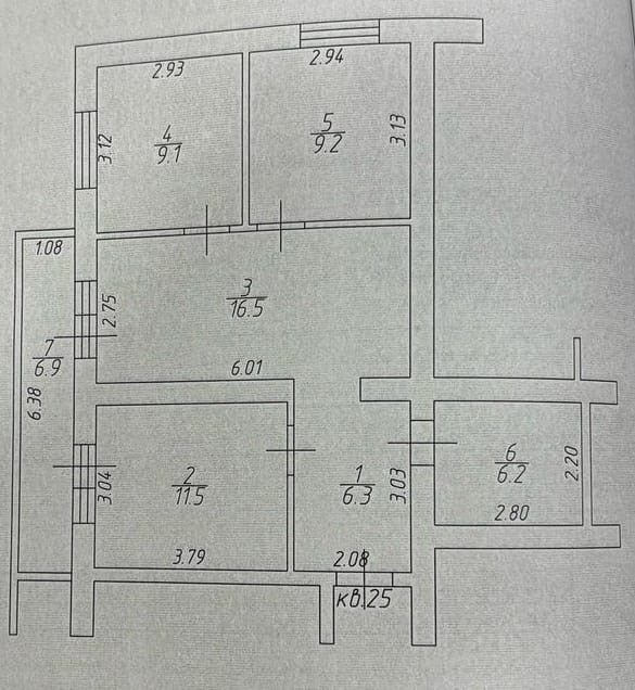 Продаётся 2-комнатная квартира, 58.8 м²