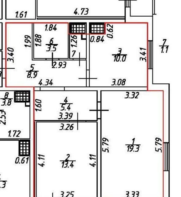 Продаётся 2-комнатная квартира, 61.6 м²