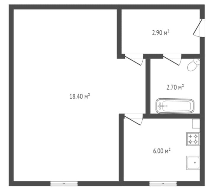 Продаётся 1-комнатная квартира, 30 м²