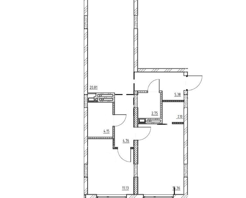 Продаётся 2-комнатная квартира, 66.44 м²