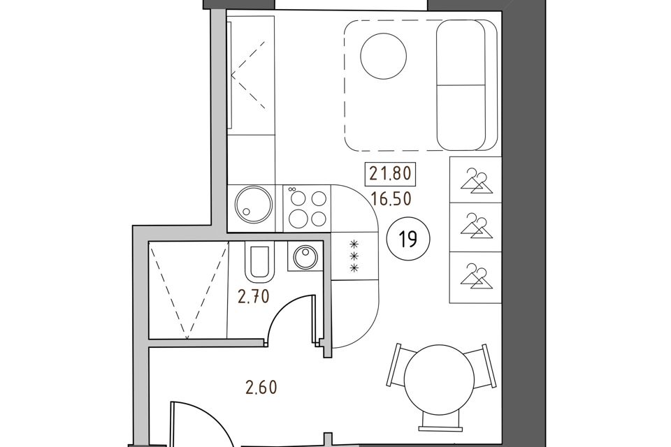 Продаётся студия, 21.8 м²