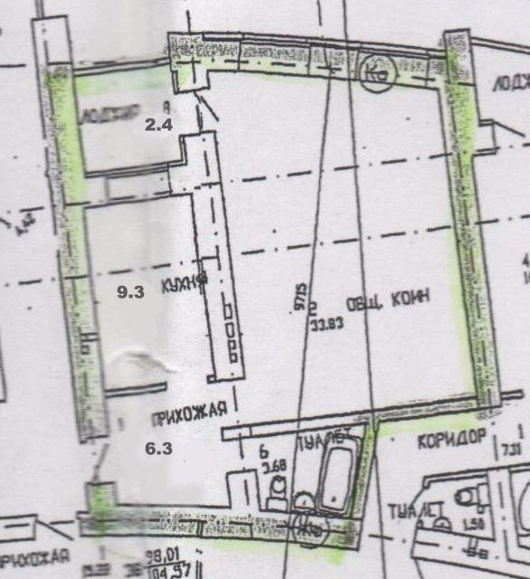 Продаётся 1-комнатная квартира, 60 м²